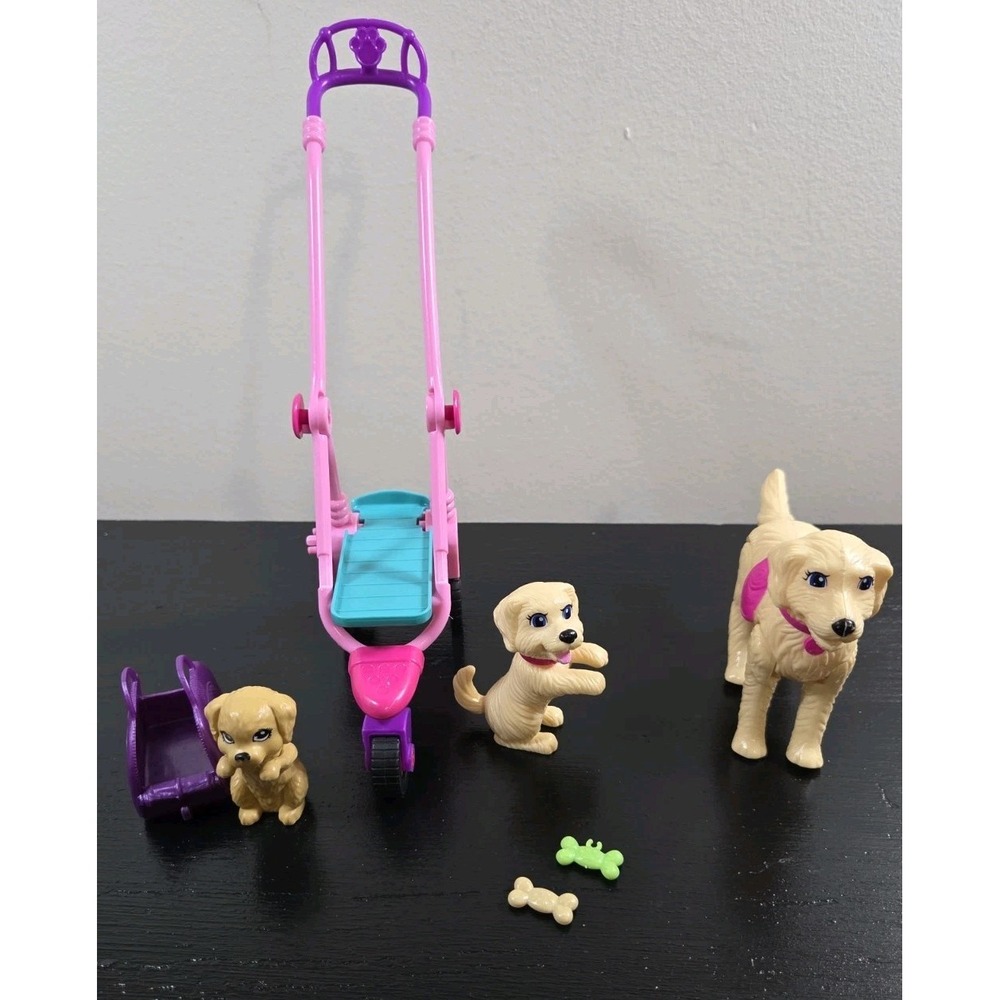 Barbie Strollin Pups‎ Mattel 3 Wheel Scooter Stroller Pets Dog Carrier